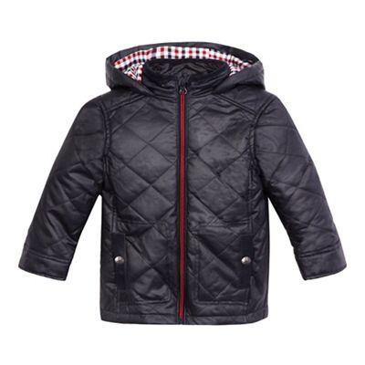 J by Jasper Conran Boys' navy quilted waxed jacket
